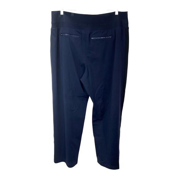 Athleta Venice Colorblock Navy Blue Black Wide Leg Track Pants SZ 2X - Picture 4 of 8